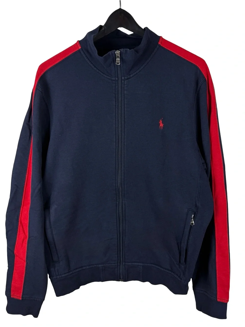 Vintage 2000s Polo Ralph Lauren Blue Red Full Zip Track Style Jacket Size L